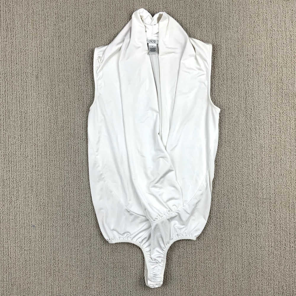 White Wrap front Bodysuit Small